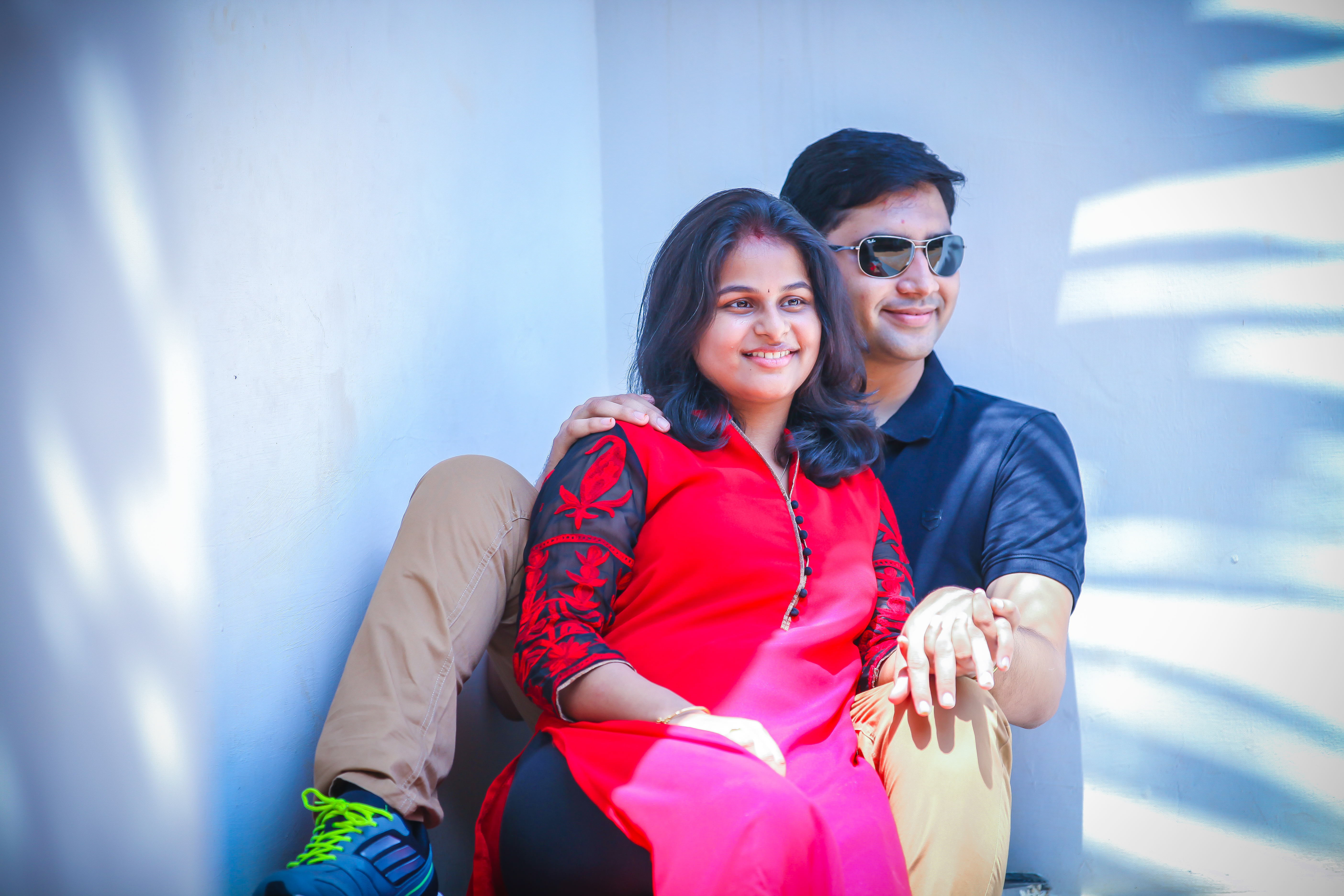 Garden Bench Couple Portrait